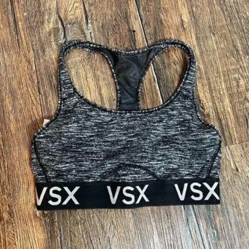 VSX Sport Victoria's Secret Sz S / P Sports Bra Black Space Dye Athletics